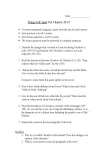 the book cover of Things Fall Apart: Open Book Test, Chapters 20-25