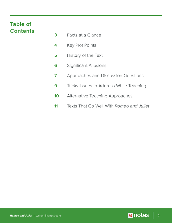 romeo and juliet enotes teaching guide preview image 2
