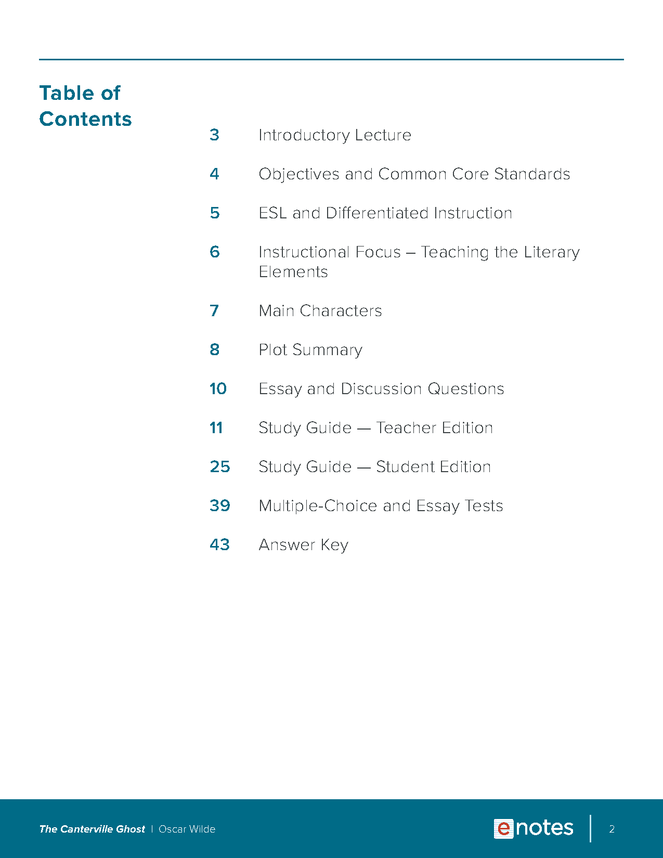 the canterville ghost enotes lesson plan preview image 2