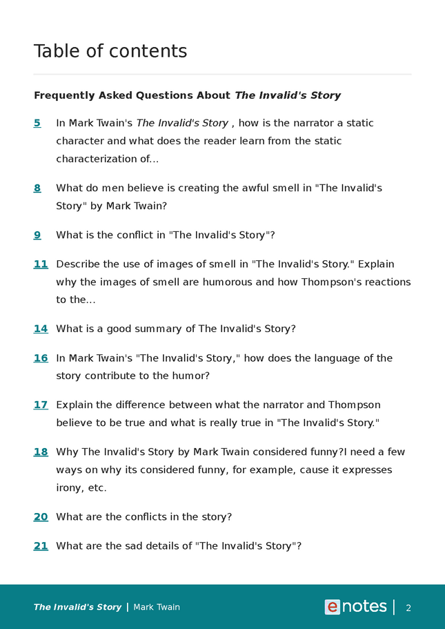 Popular Questions About The Invalid's Story