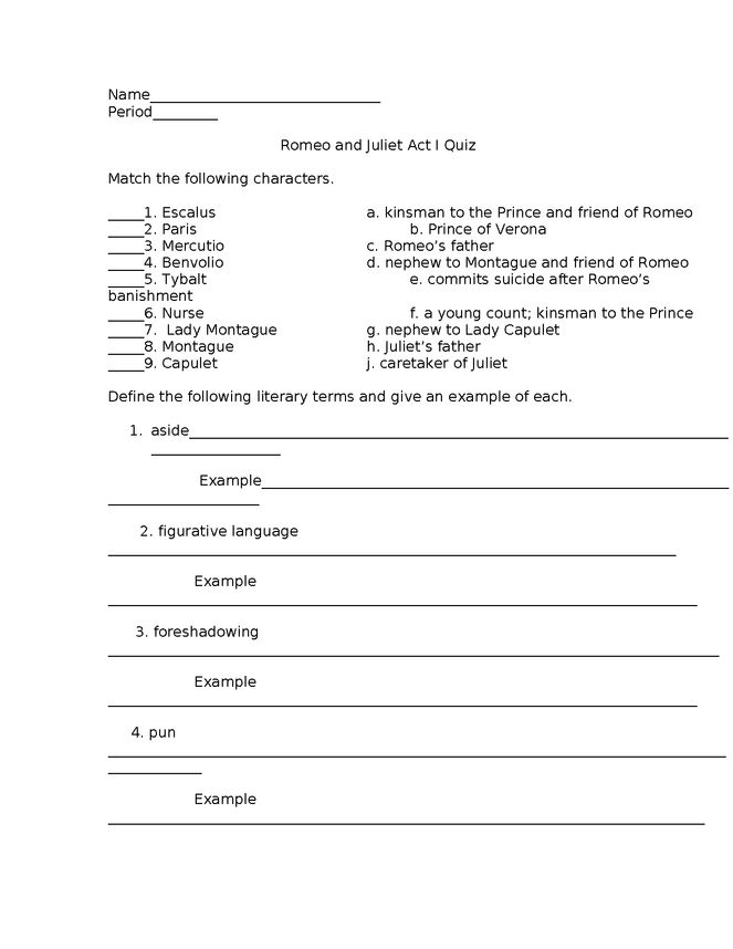 romeo and juliet act 1 quiz preview image 1