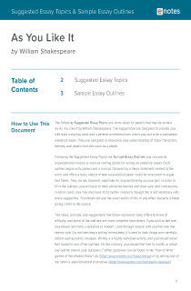 Preview image of As You Like It Essay Topics and Outlines