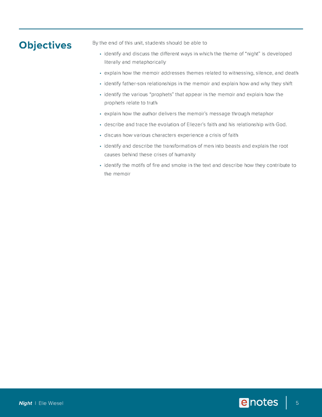 night enotes lesson plan preview image 5