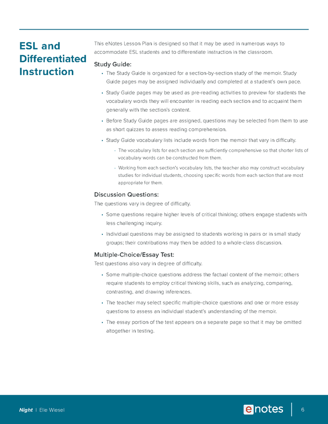 night enotes lesson plan preview image 6