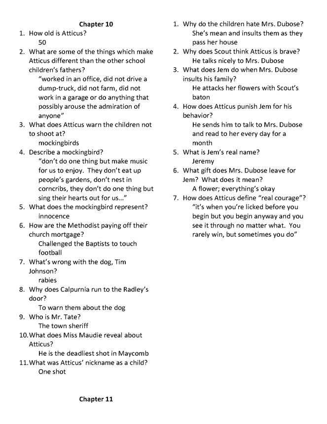 chapter 6 questions to kill a mockingbird