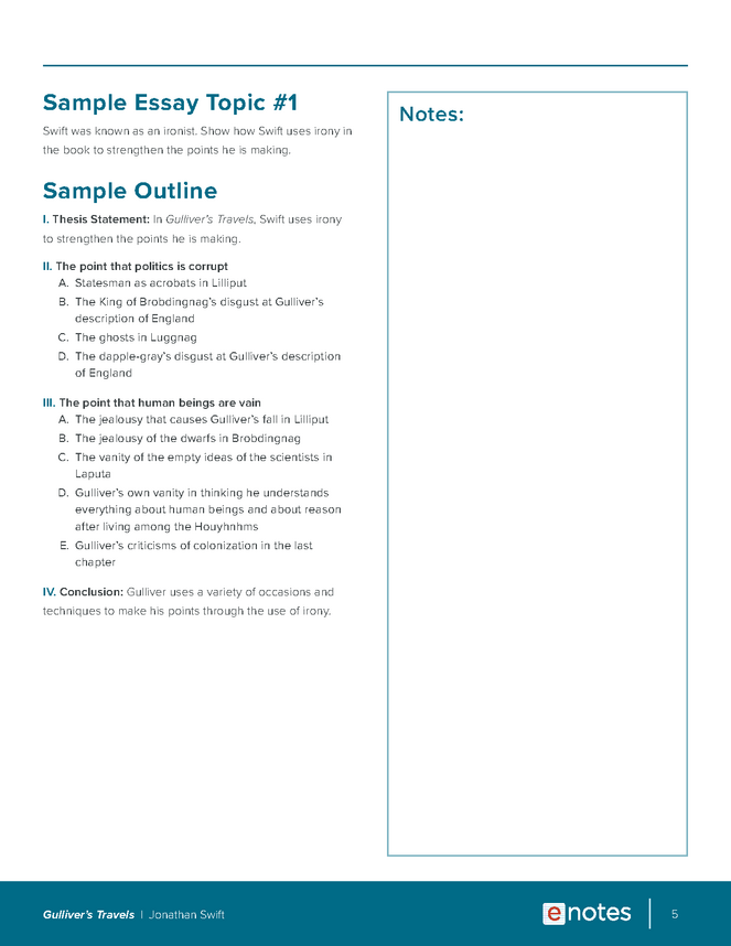 gulliver's travels essay topics and outlines preview image 5
