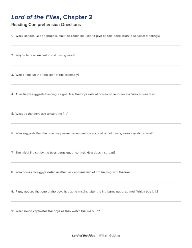 lord of the flies reading comprehension quiz preview image 4