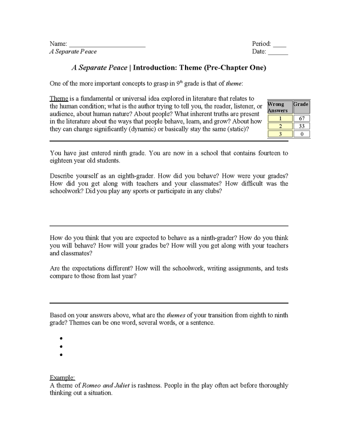 a separate peace: theme preview image 1