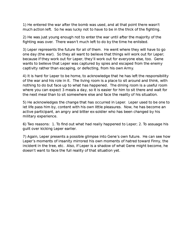 a separate peace, vocabulary and review questions for chapter 10 preview image 2