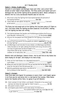 the book cover of Romeo and Juliet Act I Reading Guide