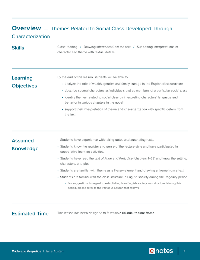 Pride And Prejudice Worksheets Pdf