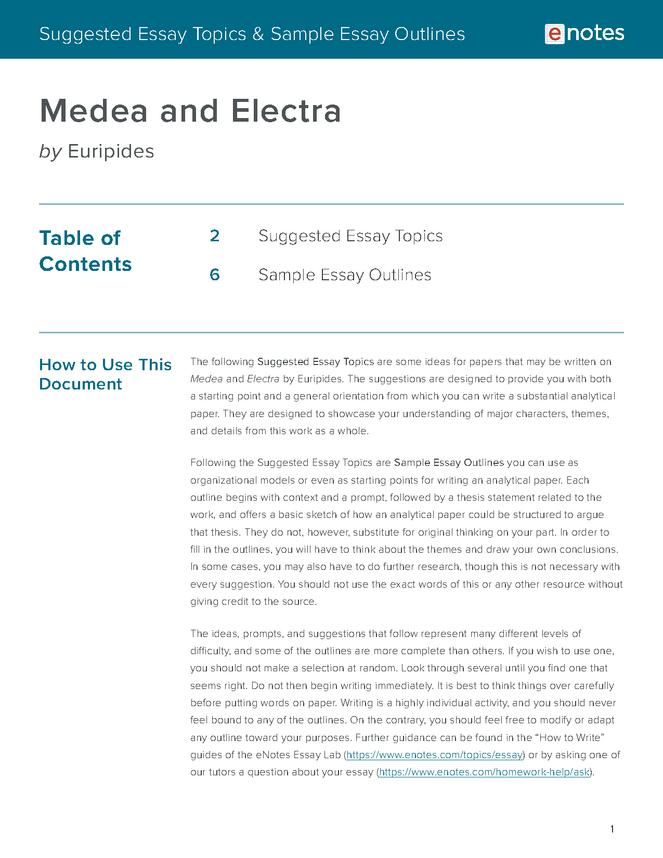 medea and electra essay topics and outlines preview image 1