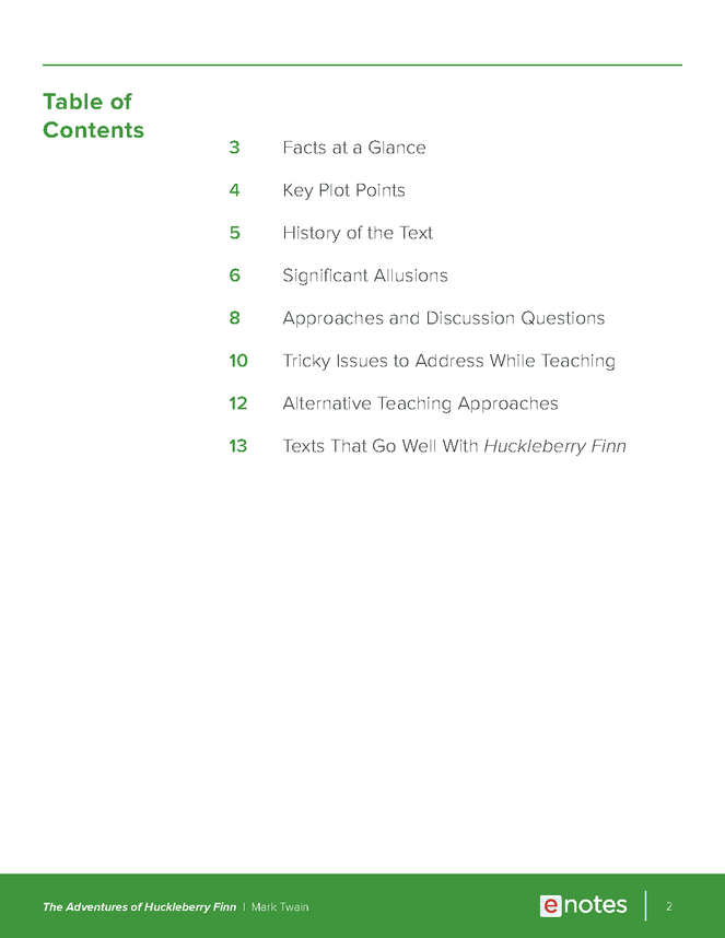 the adventures of huckleberry finn enotes teaching guide preview image 2