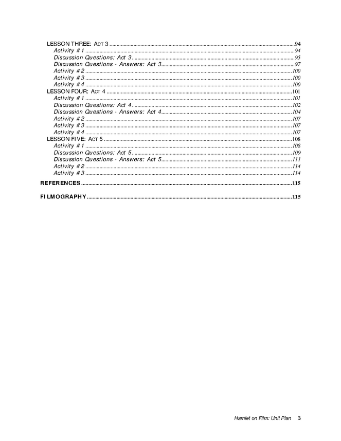 Hamlet On Film Lesson Plan Enotes