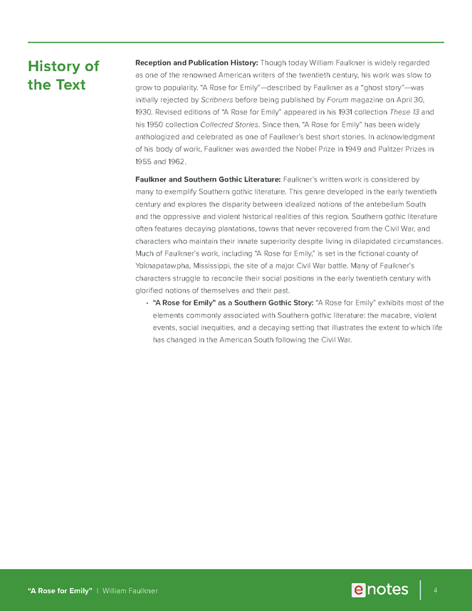 a rose for emily enotes teaching guide preview image 4