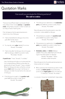 the book cover of The Official eNotes Guide to Grammar: Quotation Marks