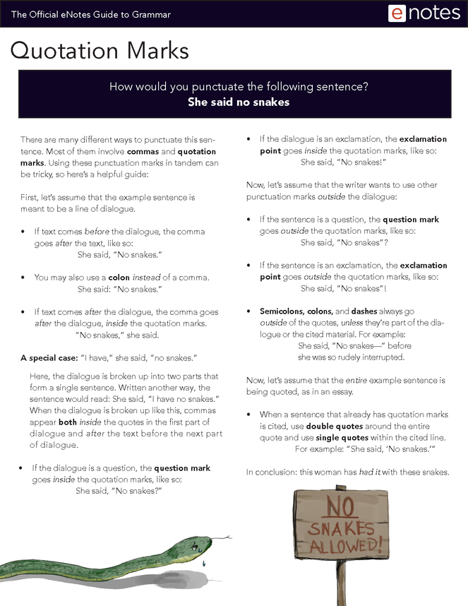 the official enotes guide to grammar: quotation marks preview image 1