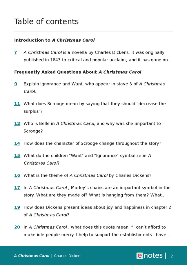 Questions About A Christmas Carol