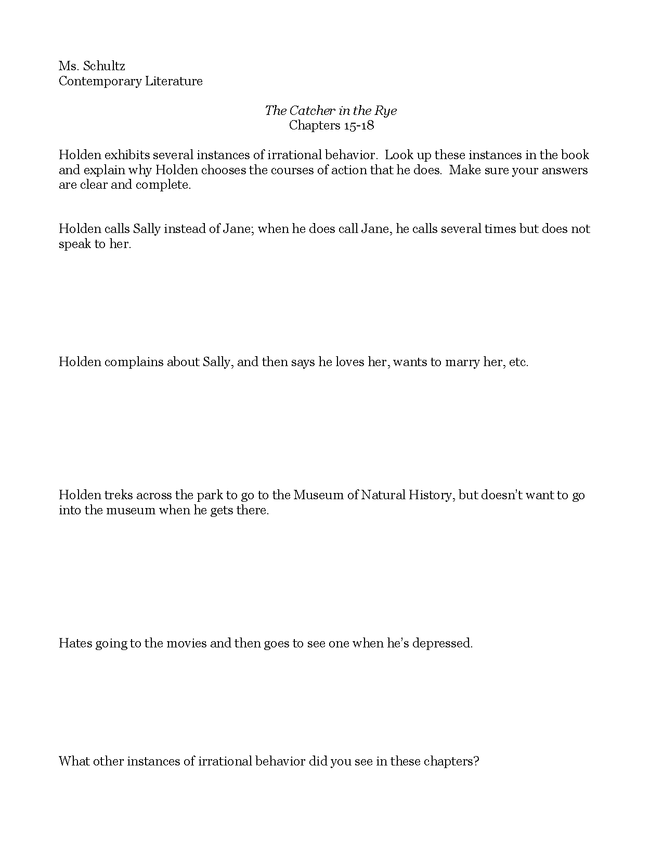 group work for chapter 15-18 of the catcher in the rye preview image 1