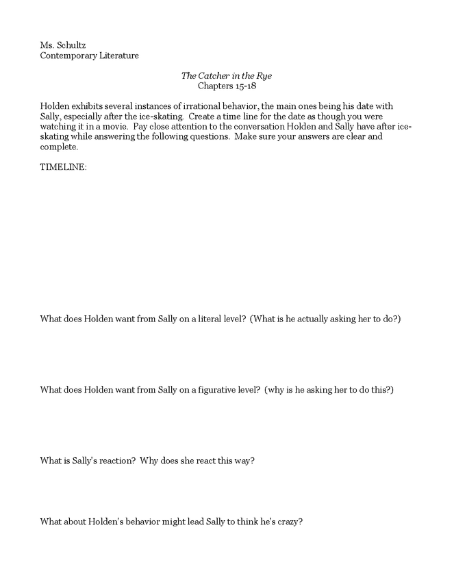 group work for chapter 15-18 of the catcher in the rye preview image 2