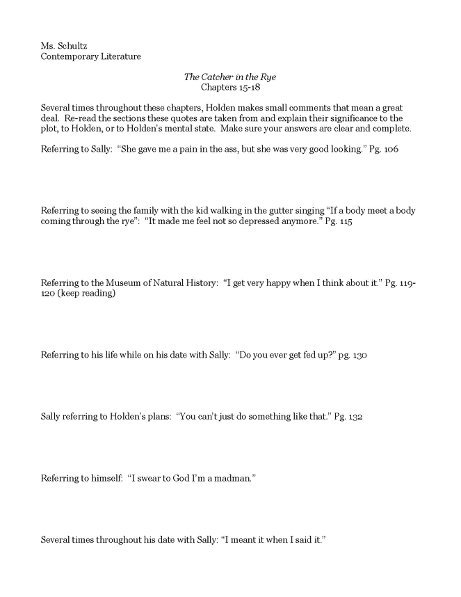 group work for chapter 15-18 of the catcher in the rye preview image 4