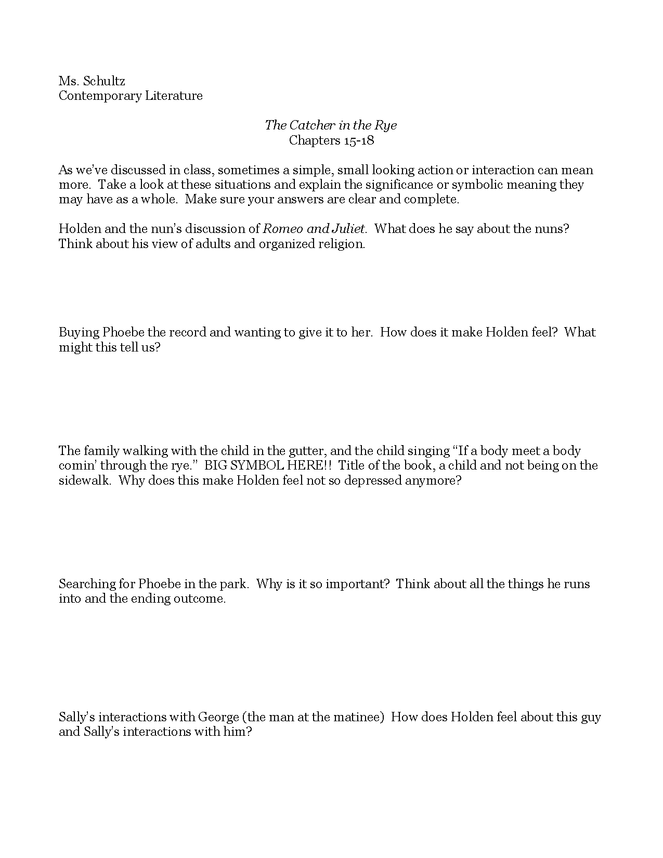 group work for chapter 15-18 of the catcher in the rye preview image 5