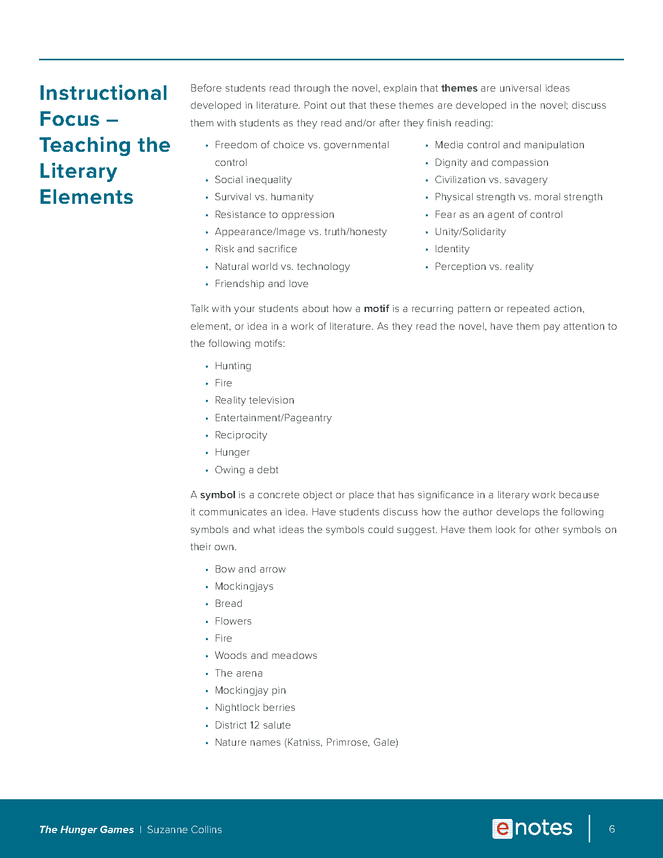 the hunger games enotes lesson plan preview image 6