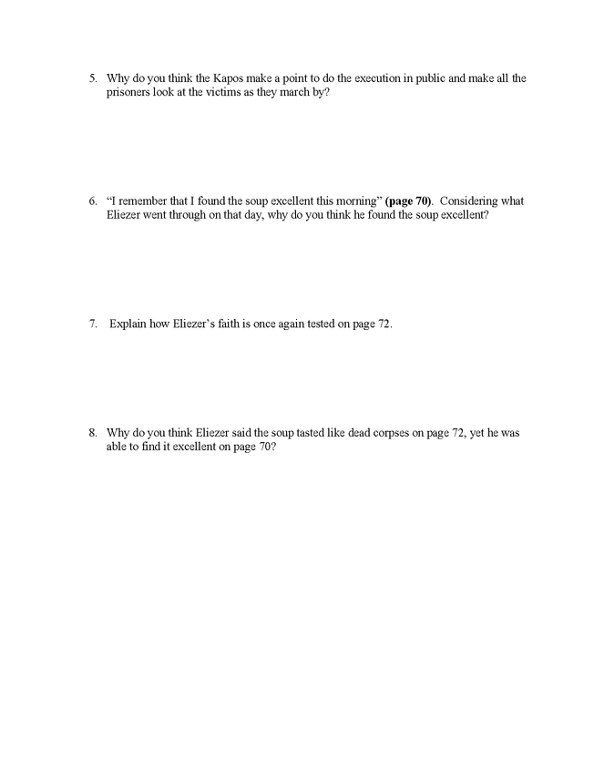 "night" study questions pgs. 64-72 preview image 2