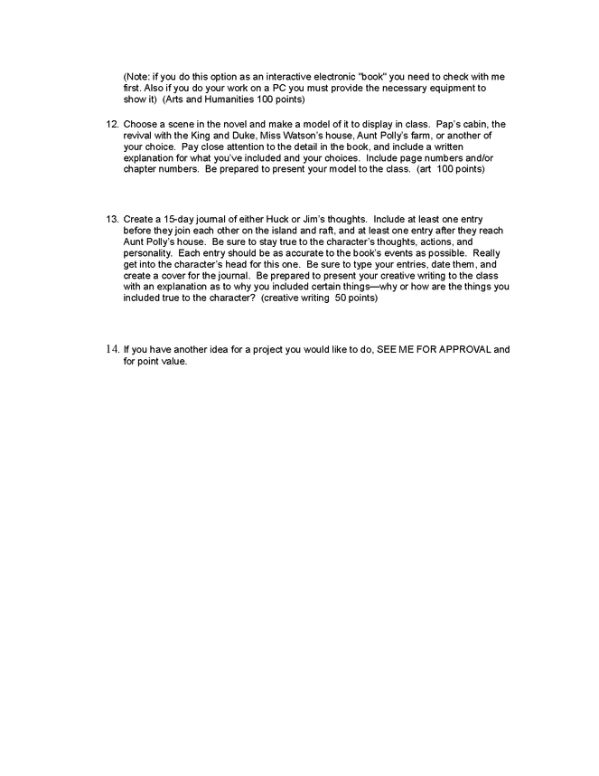 huck finn project sheet preview image 3