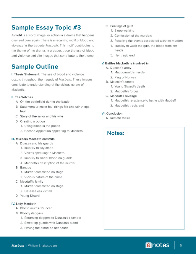 Macbeth Essay Topics and Outlines - eNotes.com
