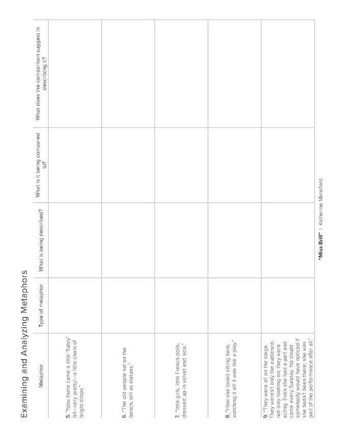 miss brill metaphor activity preview image 6