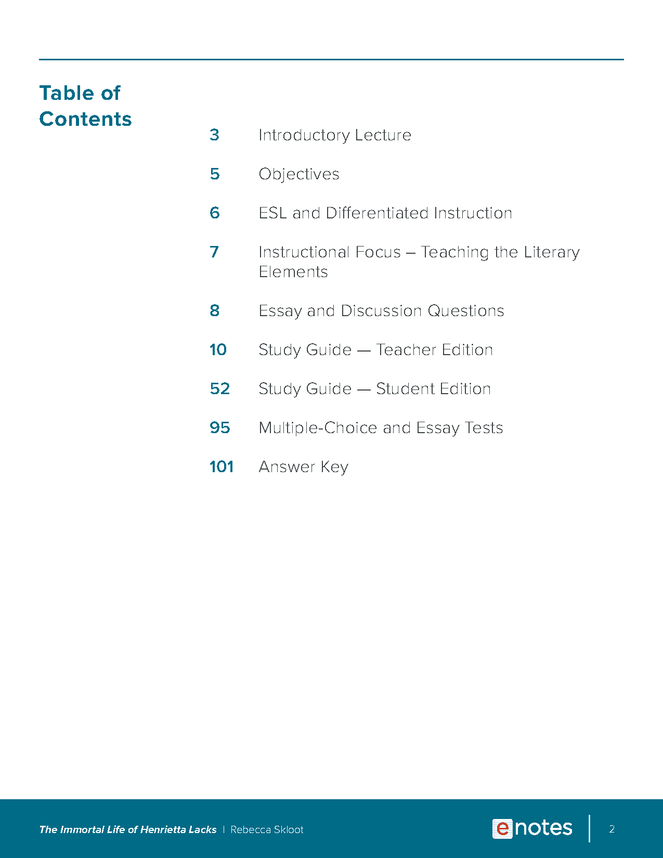 the immortal life of henrietta lacks enotes lesson plan preview image 2