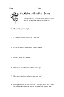 the book cover of Huckleberry Finn Final Test