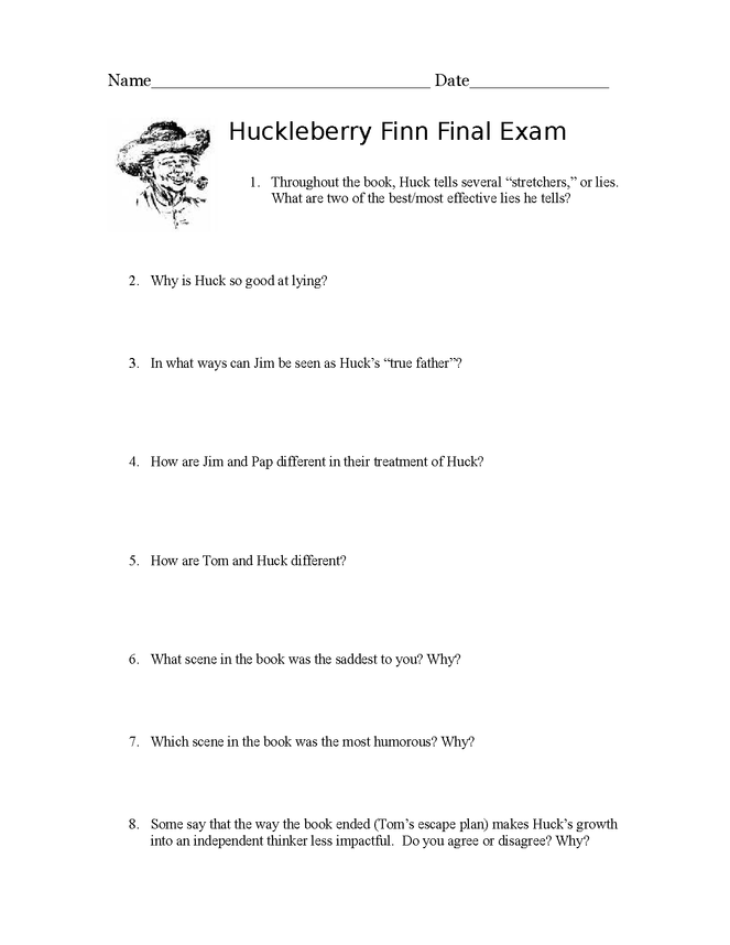 huckleberry finn final test preview image 1