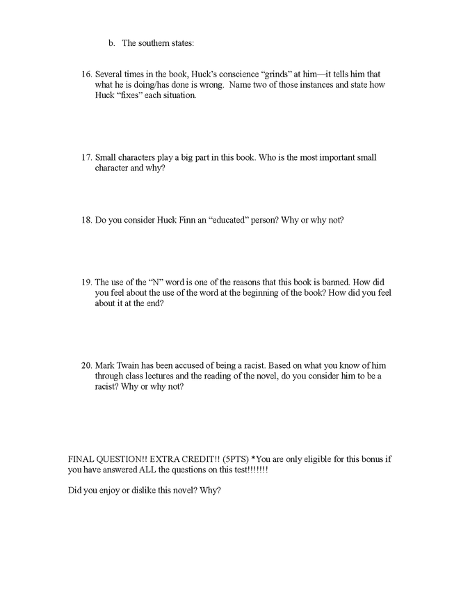 huckleberry finn final test preview image 3