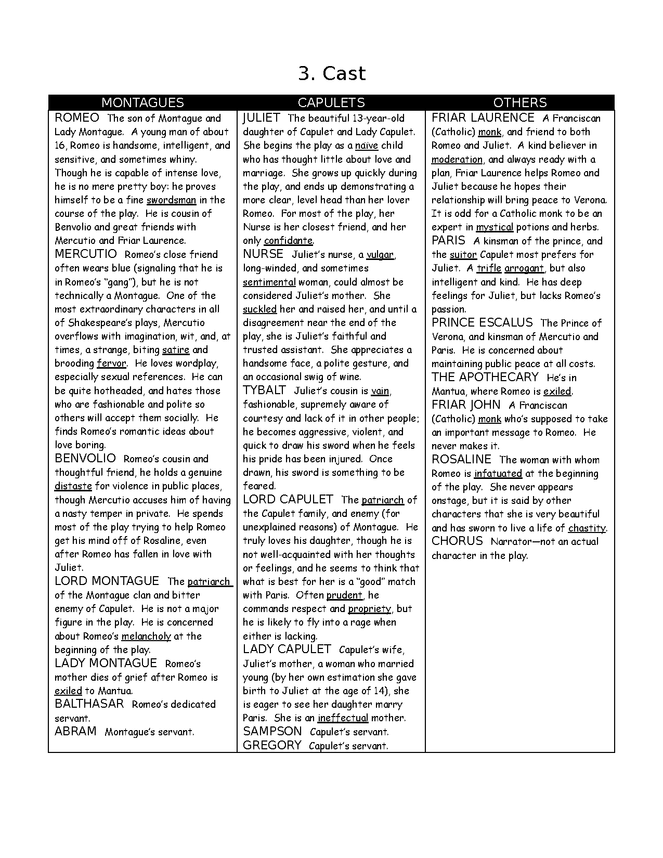romeo & juliet study guide preview image 4
