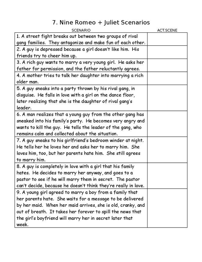 romeo & juliet study guide preview image 6