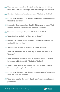 Preview image of Popular Questions About The Lady of Shalott