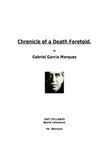 the book cover of Syllabus: Garcia Marquez, CHRONICLE OF A DEATH FORETOLD