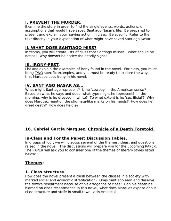 syllabus: garcia marquez, chronicle of a death foretold preview image 6