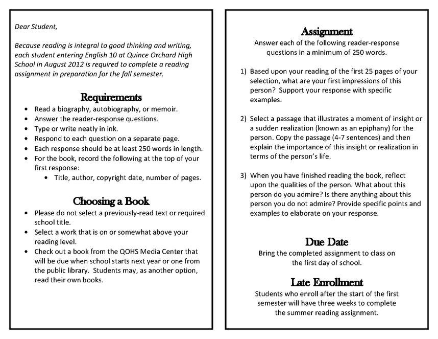 10th grade reading for qohs preview image 2