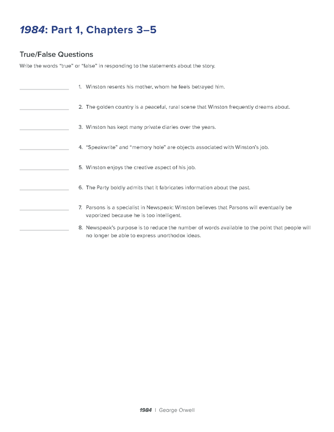 1984 reading comprehension quiz preview image 4