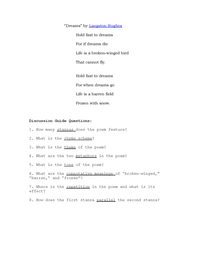 "dreams" discussion questions preview image 1