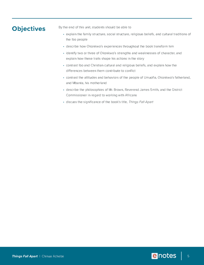things fall apart enotes lesson plan preview image 5