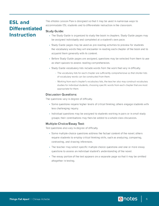things fall apart enotes lesson plan preview image 6