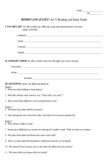 the book cover of Romeo and Juliet Act V Study Guide