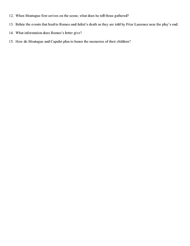 romeo and juliet act v study guide preview image 2