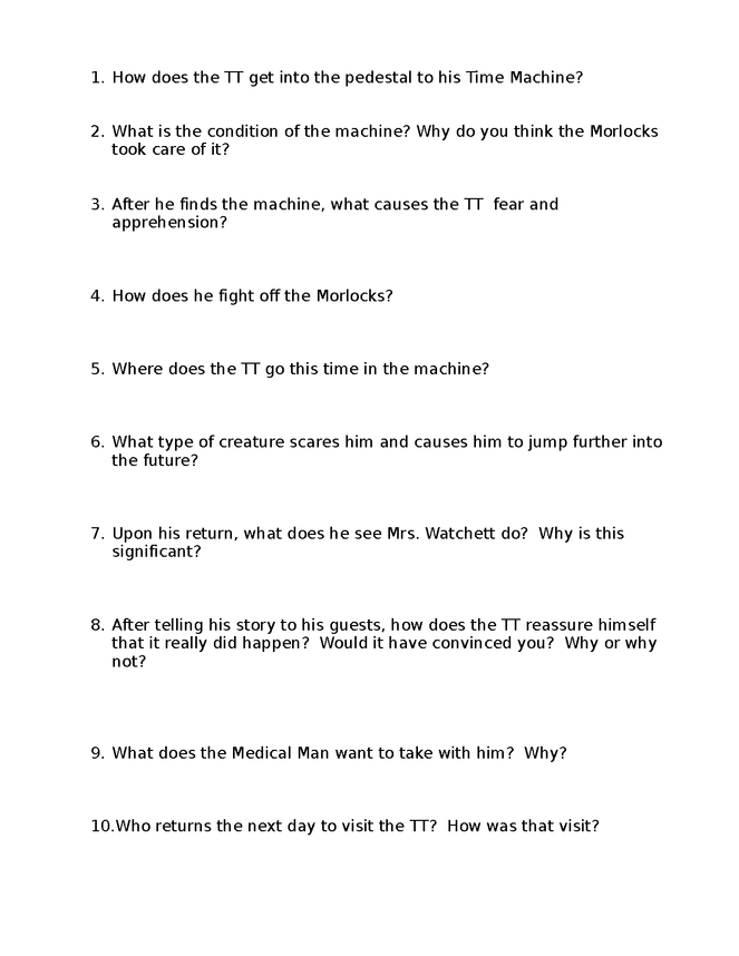 time machine study guide/review sheets preview image 6